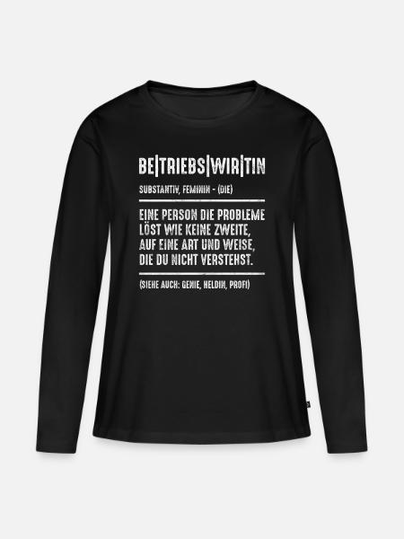 Betriebswirtin Frauen Sprüche Geschenk - Frauen Premium Bio Langarmshirt - Schwarz