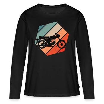 Simson fan rétro s51 gdr conception de cyclomoteur - T-shirt manches longues Premium bio Femme - noir - Devant - Julia (174cm)