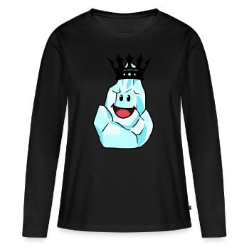 Roi hiver couronne fantaisie conte de fées fable - T-shirt manches longues Premium bio Femme - noir - Devant - Julia (174cm)