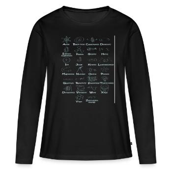 Geeks - T-shirt manches longues Premium bio Femme - noir - Devant - Julia (174cm)