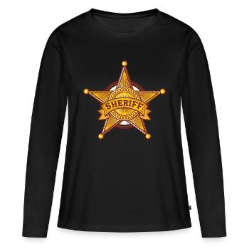 Insigne d'insigne de shérif officier shérif - T-shirt manches longues Premium bio Femme - noir - Devant - Julia (174cm)