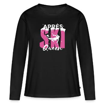 Apres Ski Queen Skier Femmes Ski disant - T-shirt manches longues Premium bio Femme - noir - Devant - Julia (174cm)