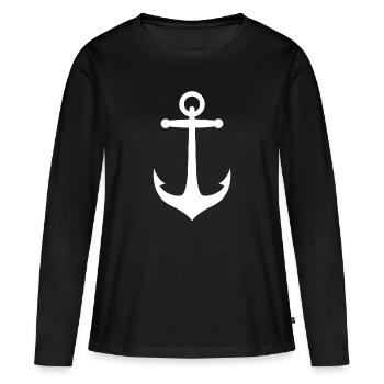 ancre - T-shirt manches longues Premium bio Femme - noir - Devant - Julia (174cm)