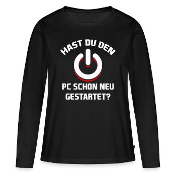 Neustart IT-Abteilung Administrator Geschenk - Frauen Premium Bio Langarmshirt - Schwarz - Vorne - Julia (174cm)