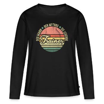 Trainer - Frauen Premium Bio Langarmshirt - Schwarz - Vorne - Julia (174cm)