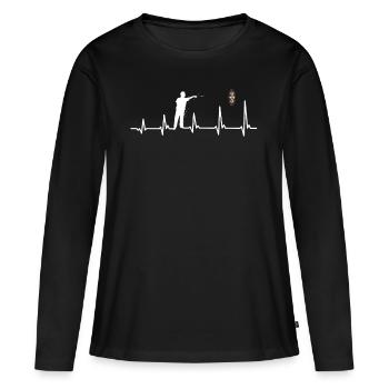Fléchettes de fléchettes de fléchettes - T-shirt manches longues Premium bio Femme - noir - Devant - Julia (174cm)