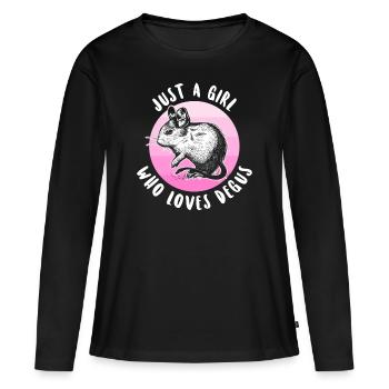 Degus rodent pet degu holder gift - Women's Premium Organic Long Sleeve Shirt - black - Front - Julia (174cm)