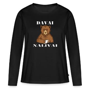 Russians immigrant davai nalivai - T-shirt manches longues Premium bio Femme - noir - Devant - Julia (174cm)