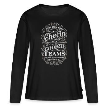 Stolze Chefin eines coolen Teams - Frauen Premium Bio Langarmshirt - Schwarz - Vorne - Julia (174cm)
