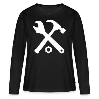 Clé artisanat outil artisanat - T-shirt manches longues Premium bio Femme - noir - Devant - Julia (174cm)
