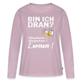 Kegeln Kegler Bowling Bowlingbahn Geschenk - Frauen Premium Bio Langarmshirt - Altrosa - Vorne - Julia (174cm)
