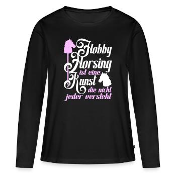 hobby Horse Hobby Horsing Chevaux équitation cadeau - T-shirt manches longues Premium bio Femme - noir - Devant - Julia (174cm)
