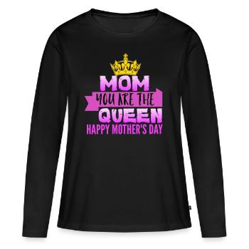 Fête des Mères, Fête des Mères, Fête des Mères, Fête des Mères - T-shirt manches longues Premium bio Femme - noir - Devant - Julia (174cm)