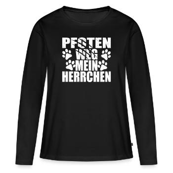 Pfoten weg mein Herrchen Hunderasse Hundebesitzer - Frauen Premium Bio Langarmshirt - Schwarz - Vorne - Julia (174cm)