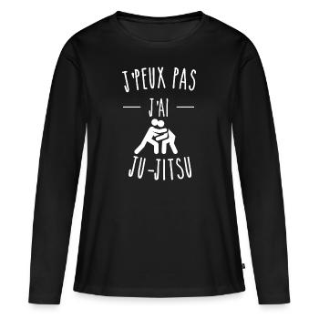 je peux pas j ai ju-jitsu - humour - T-shirt manches longues Premium bio Femme - noir - Devant - Julia (174cm)