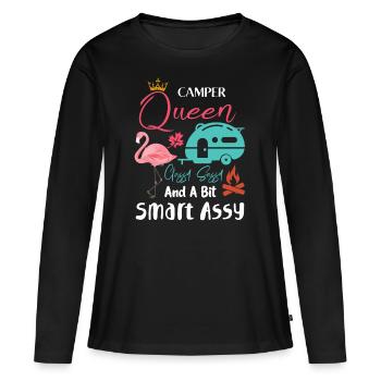 Camper queen classy Sassy and a bit Smart sassy - Women's Premium Organic Long Sleeve Shirt - black - Front - Julia (174cm)