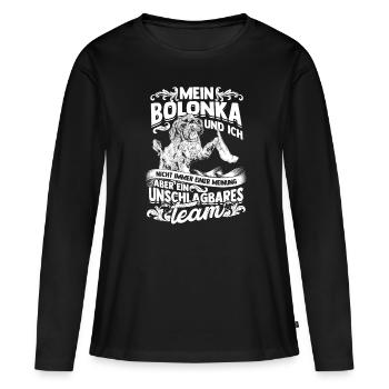 Bolonka Zwetna - Frauen Premium Bio Langarmshirt - Schwarz - Vorne - Julia (174cm)