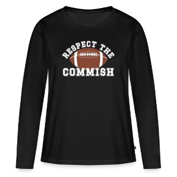Respectez le commissaire du football Fantasy Commish - T-shirt manches longues Premium bio Femme - noir - Devant - Julia (174cm)