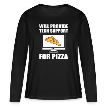 Will Provide Tech Support For Pizza Tech Support - Women's Premium Organic Long Sleeve Shirt - black - Front - Julia (174cm)