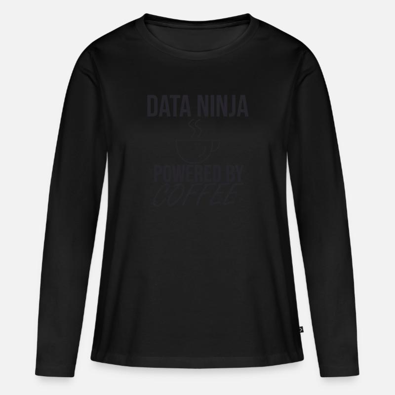 "Data Ninja Coffee | Data Scientist" - Frauen Premium Bio Langarmshirt - Schwarz
