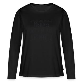 "Computer scientist Perfect | Computer Science" - Women's Premium Organic Long Sleeve Shirt - black - Front - Julia (174cm)