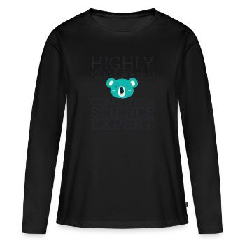 « Expert en informatique Koalafied | Informatique » - T-shirt manches longues Premium bio Femme - noir - Devant - Julia (174cm)