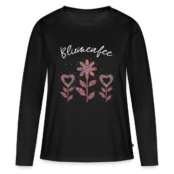 Blumenfee Floristin Floristik Blumen Geschenk - Frauen Premium Bio Langarmshirt - Schwarz - Vorne - Julia (174cm)