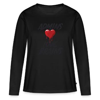 "Admin Halloween | Admin" - Women's Premium Organic Long Sleeve Shirt - black - Front - Julia (174cm)