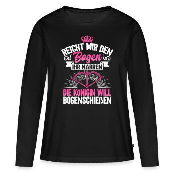 Bogenschützin Geschenk Bogenschießen Bogensport - Frauen Premium Bio Langarmshirt - Schwarz - Vorne - Julia (174cm)