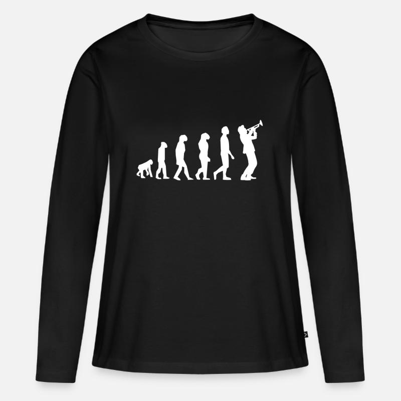 Evolution Trompete Musik Trompete - Frauen Premium Bio Langarmshirt - Schwarz
