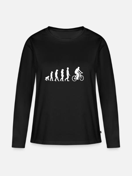 Evolution des Fahrrads - Frauen Premium Bio Langarmshirt - Schwarz