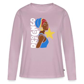 DRC DR of Congo Kongo Kinshasa Black Heritage - Frauen Premium Bio Langarmshirt - Altrosa - Vorne - Julia (174cm)