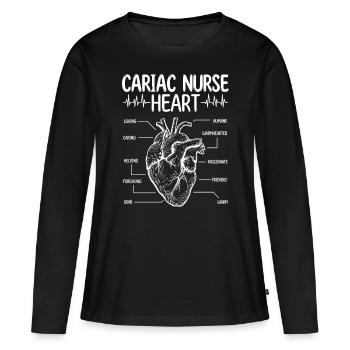 Cardiac Nurse Cardiology Nurse Accessoires - Frauen Premium Bio Langarmshirt - Schwarz - Vorne - Julia (174cm)