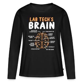 Labratory Technician Brain Lab Scientist Lab Tech - Women's Premium Organic Long Sleeve Shirt - black - Front - Julia (174cm)