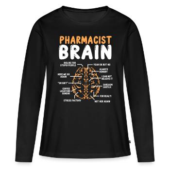 Pharmacist Brain Pharmacy School Graduation Party - Women's Premium Organic Long Sleeve Shirt - black - Front - Julia (174cm)