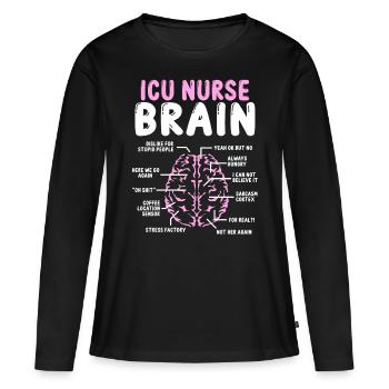Neuro ICU Nurse Accessoires ICU Nurse for Work - T-shirt manches longues Premium bio Femme - noir - Devant - Julia (174cm)
