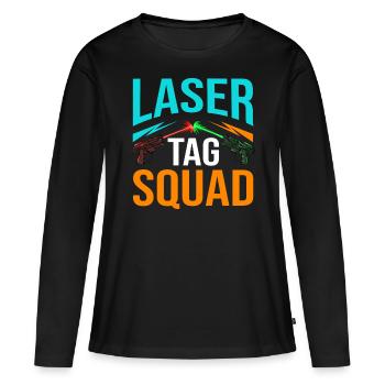 Laser Tag Laser Tag Laser Game Joueur de laser - T-shirt manches longues Premium bio Femme - noir - Devant - Julia (174cm)