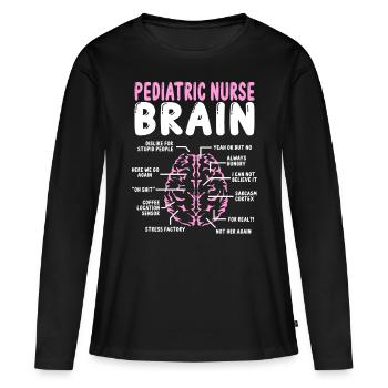 Pediatric Nurse Accessories Pediatric Nursing - Women's Premium Organic Long Sleeve Shirt - black - Front - Julia (174cm)