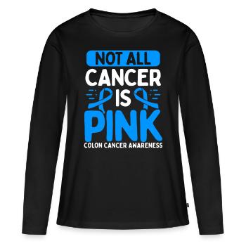 Ruban sur le cancer du côlon pour les guerriers du cancer du côlon - T-shirt manches longues Premium bio Femme - noir - Devant - Julia (174cm)