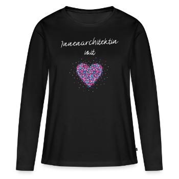 Innenarchitektin mit Herz Architektin - Frauen Premium Bio Langarmshirt - Schwarz - Vorne - Julia (174cm)