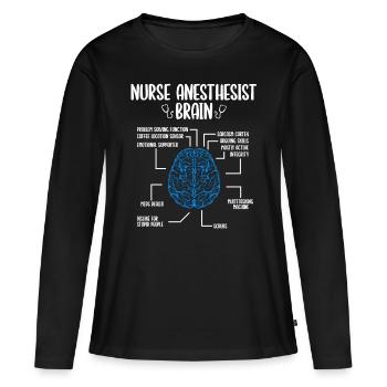 Nurse Anesthesist Nurse Appreciation Week CRNA - Frauen Premium Bio Langarmshirt - Schwarz - Vorne - Julia (174cm)