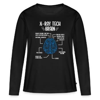 XRay Tech Essential XRay Technologist Badge Reel - T-shirt manches longues Premium bio Femme - noir - Devant - Julia (174cm)