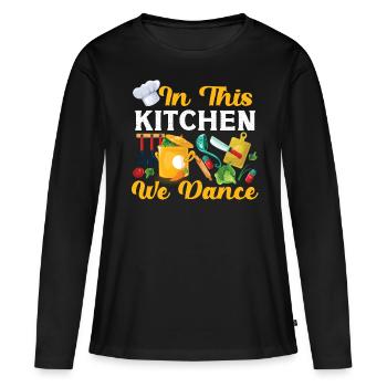 Cuisine Cuisine Chef de cuisine dans ce - T-shirt manches longues Premium bio Femme - noir - Devant - Julia (174cm)