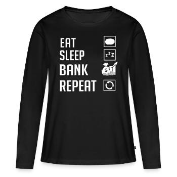 Banquier retraité Banque d’investissement Banque d’argent - T-shirt manches longues Premium bio Femme - noir - Devant - Julia (174cm)