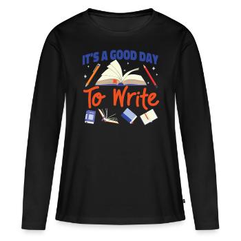 Writing Book Novel Writer & - Frauen Premium Bio Langarmshirt - Schwarz - Vorne - Julia (174cm)