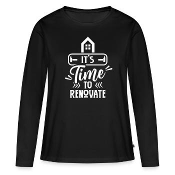 Il est temps de rénover la rénovation DIY - T-shirt manches longues Premium bio Femme - noir - Devant - Julia (174cm)