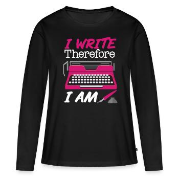 Writing Typewriter Novel Writer & - Frauen Premium Bio Langarmshirt - Schwarz - Vorne - Julia (174cm)