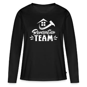 Équipe Rénovation Restauration Rénovateur Constructeur - T-shirt manches longues Premium bio Femme - noir - Devant - Julia (174cm)