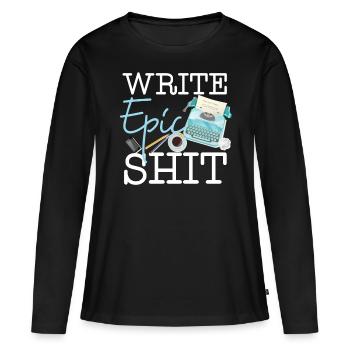 Writing Typewriter Novel Writer & - Frauen Premium Bio Langarmshirt - Schwarz - Vorne - Julia (174cm)
