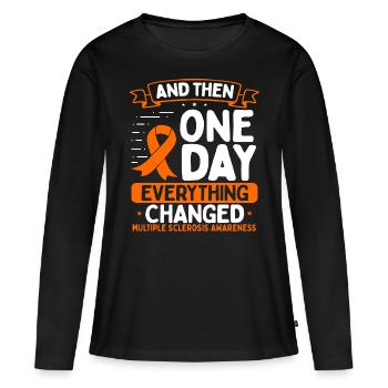 Multiple Sclerosis Awareness Warrior MS Ribbon - Frauen Premium Bio Langarmshirt - Schwarz - Vorne - Julia (174cm)